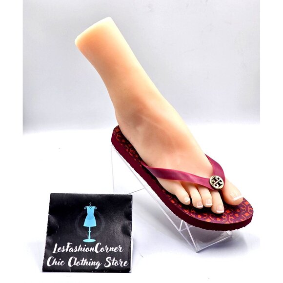 Tory Burch Women's Purple Orange Logo Lattice Thong Flop Sandals Size 6 2380 - Picture 12 of 16